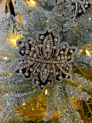 Christmas Tree Decoration: Black Velvet Snowflake - Collectors Item