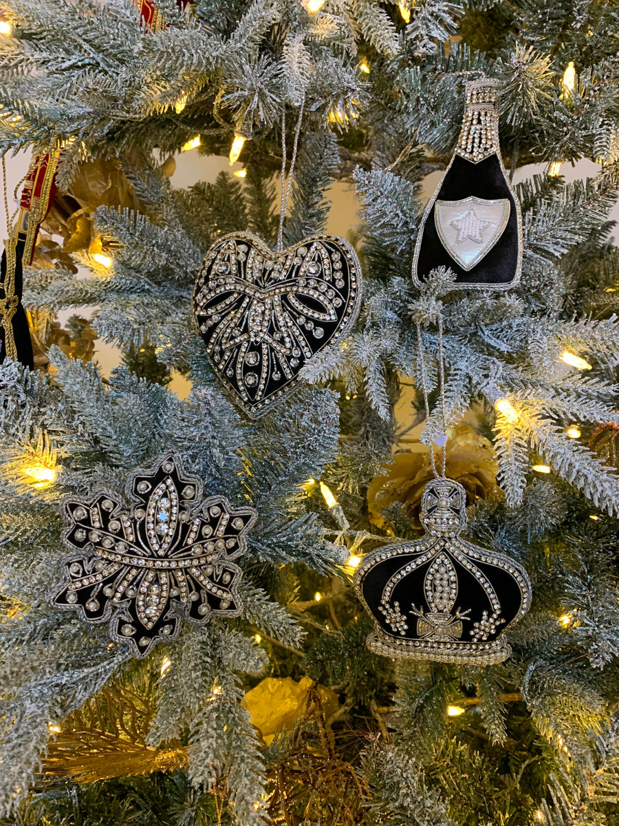 Christmas Tree Decoration: Black Velvet Snowflake - Collectors Item