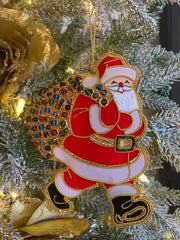 Christmas Tree Decoration: Red & Gold Father Christmas - Collectors Item