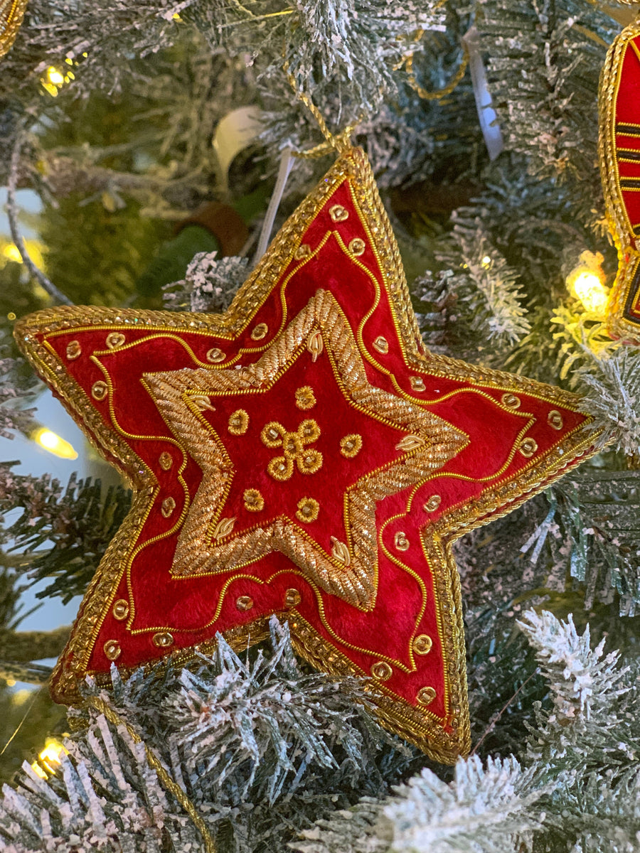 Christmas Tree Decoration: Red & Gold Star - Collectors Item