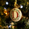 Festive Wreath Illustrated Letter "D" Enamal Decoration - Collectors Item