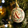 Festive Wreath Illustrated Letter "&" Enamal Decoration - Collectors Item