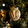 Festive Wreath Illustrated Letter "M" Enamal Decoration - Collectors Item