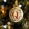 Festive Wreath Illustrated Letter "Q" Enamal Decoration - Collectors Item