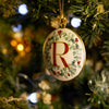 Festive Wreath Illustrated Letter "R" Enamal Decoration - Collectors Item