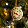 Festive Wreath Illustrated Letter "S" Enamal Decoration - Collectors Item