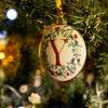 Festive Wreath Illustrated Letter "Y" Enamal Decoration - Collectors Item