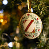 Festive Wreath Illustrated Letter "Z" Enamal Decoration - Collectors Item