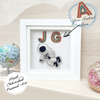 Framed Art, Astronaut embroidery with 2x Personalised embroidered crystal letters - Collectors Item