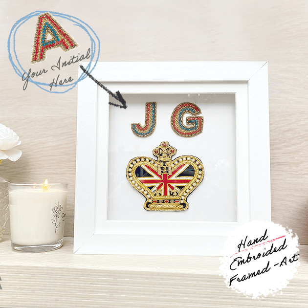 Framed Art, UJ flag with personalised crystal letters - Collectors Item