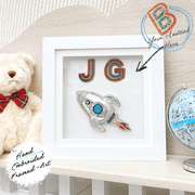 Framed Art, with rocket personalised letters - Collectors Item