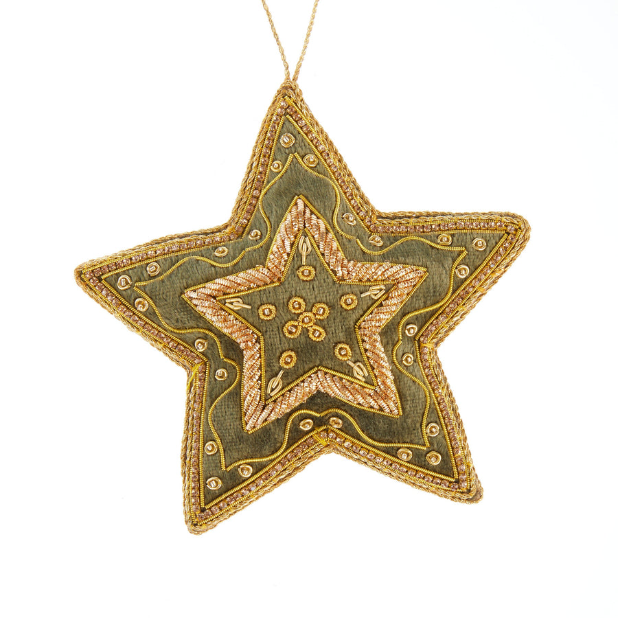 Green Velvet with Gold Stitching Star - Collectors Item