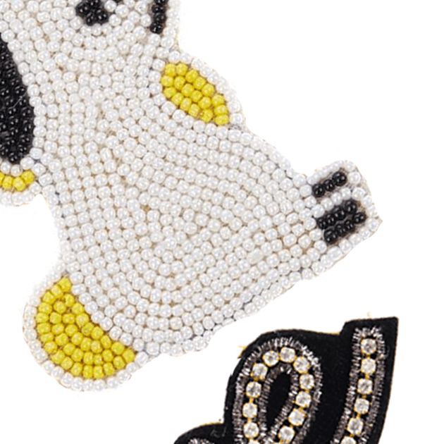 Striker Patches, Beaded Bunny and Crystal Love Handcrafted for you to apply - Collectors Item