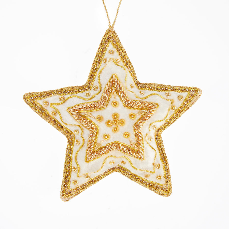 White Velvet with Gold Stitching Star - Collectors Item